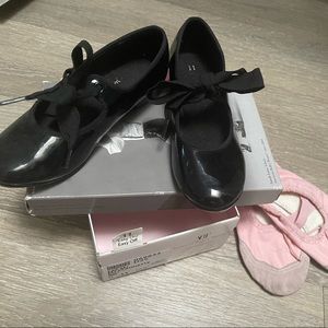 Tap shoes(girls)+ ballet shoes